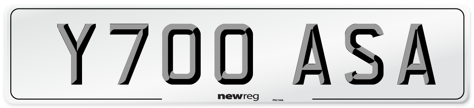 Y700 ASA Number Plate from New Reg